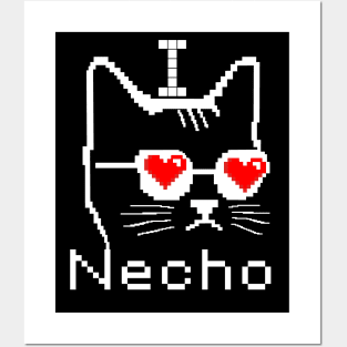 Necho Cat Love Pixel Art Posters and Art